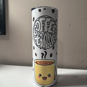 Coffee Time Tumbler with Cute Mug Design